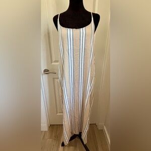 NWOT Academy Striped Linen blend Maxi Dress - S